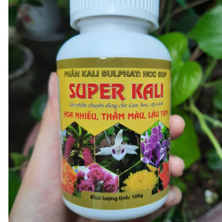 Phân bón Super kali - Kali sunphat hũ 100g, giúp cây nhiều hoa, thắm màu, lâu tàn, sản phẩm chuyên dùng cho hoa lan, cây