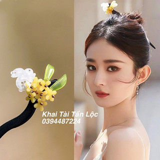 Trâm cài tóc thỏ Ngọc và hoa quế cổ trang tặng hộp đựng