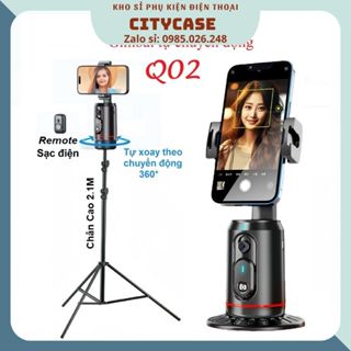 Giá đỡ gimbal tự chuyển động theo dõi khuôn mặt Q02 cho điện thoại Gopro camera quay Video Livestream Tự Động Xoay 360º