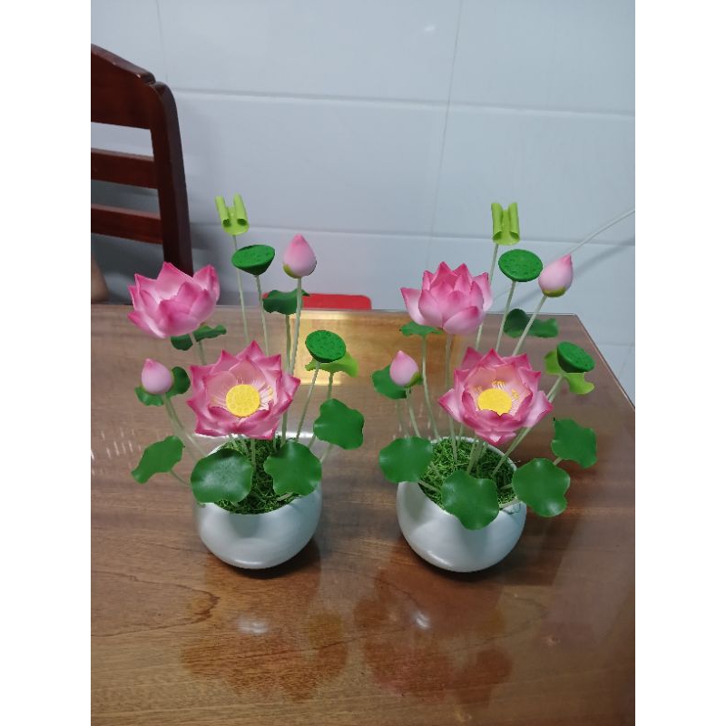 Chậu hoa sen đất sét cao 25cm