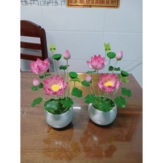 Chậu hoa sen đất sét cao 25cm