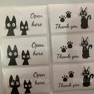 50 tem KIKI CAT - Tem dán trang trí hộp, túi giấy, ly trà sữa, ly nước, tem niêm phong, sticker, nhãn dán size 5x3cm