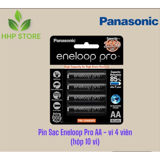 Pin Sạc Eneloop pro Panasonic AA 2550mAh Vỉ 4 Viên Chính Hãng