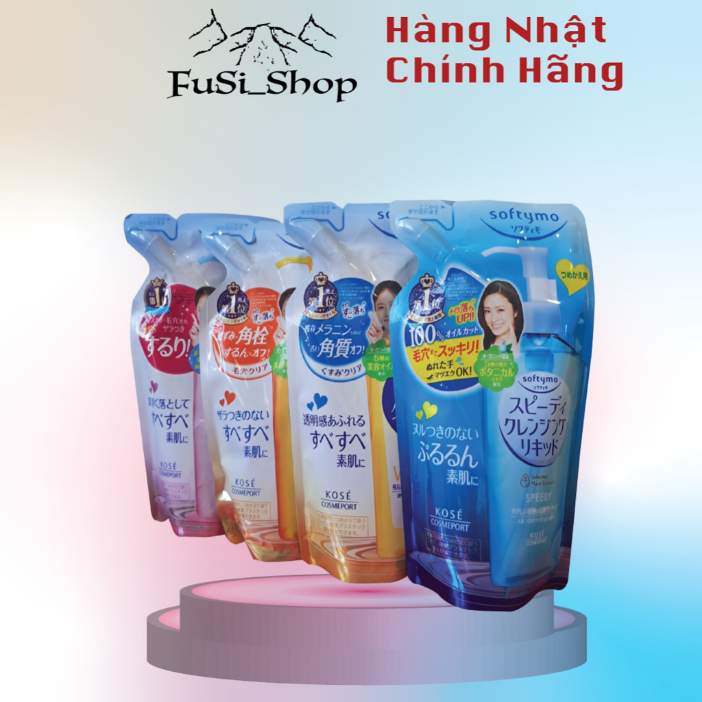 Dầu Tẩy Trang Kose Softymo Cleansing Oil Nhật Bản, Nước Tẩy Trang Cho Da Dầu Mụn Kose Nhật Bản Cấp Ẩ