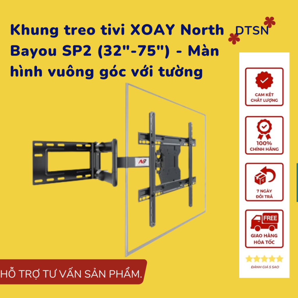 Khung treo tivi XOAY North Bayou SP2 (32"-75") - Màn hình vuông góc với tường