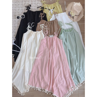 [ẢNH THẬT/SẴN HÀNG] 🌴 Đầm maxi 2 dây tua rua đi biển D318