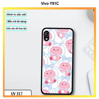 " ốp lưng gấu dâu cute cho vivo y71/y73s/y83/ y81/ y81s/y91 y93 y95/y91c - viền dẻo lưng nhám