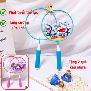 Vợt cầu lông cho bé tặng kèm 2 quả cầu, đồ chơi vận động vợt cầu lông mini giúp bé phát triển- Anan