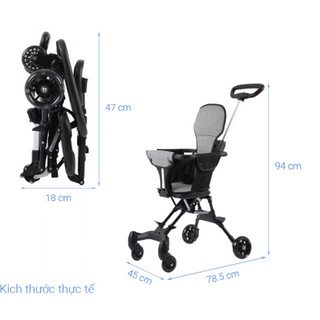Xe đẩy du lịch gấp gọn hai chiều