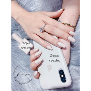 Nailbox tay màu kem hồng sữa sơn trơn