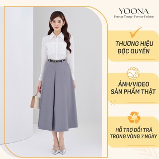 Juyp thiết kế dáng dài xếp ly phối đai sành điệu chất kaki YOONA - NH8X055
