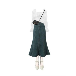 SÉT ÁO XỐP VÁY JEAN SIÊU XINH DS