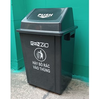 Thùng rác nhựa nắp lật 40 lít kenzio, thùng rác nhựa 40 lít nắp bập bênh, kích thước 41 x 33 x 60 cm
