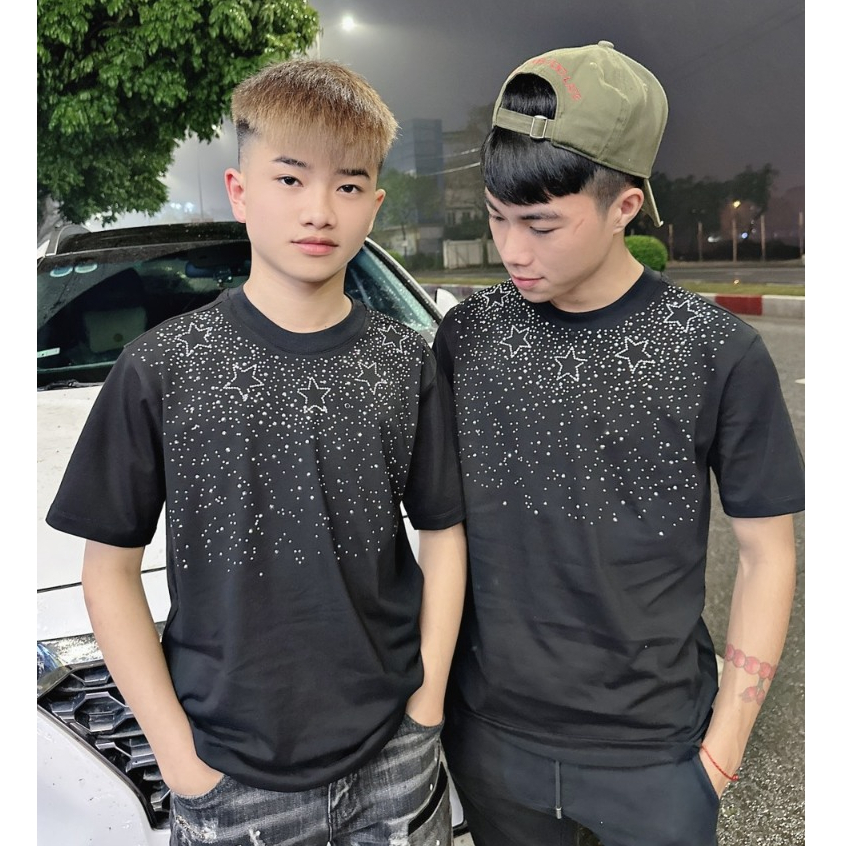 Áo Thun Nam DSQ 211 Siêu Cấp Đính Đá Chất Liệu Cotton Thấm Hút Mồ Hồi Thời Trang Nam