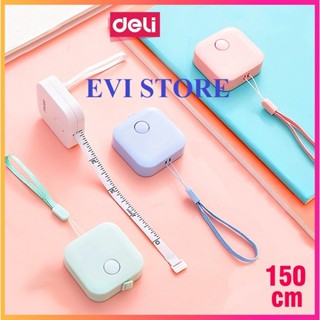 Thước dây da cuộn tự động 1,5m Deli 79650 / thước có nhiều màu lựa chọn