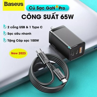 Củ sạc baseus gan5 pro/gan3 pro charging charger c+c+a 65w charging set