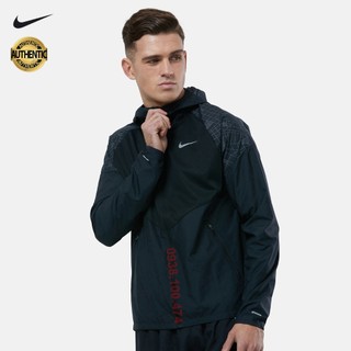 Áo khoác Nike chính hãng 1 lớp nhẹ co giãn chống thấm tốt có mũ trùm đầu