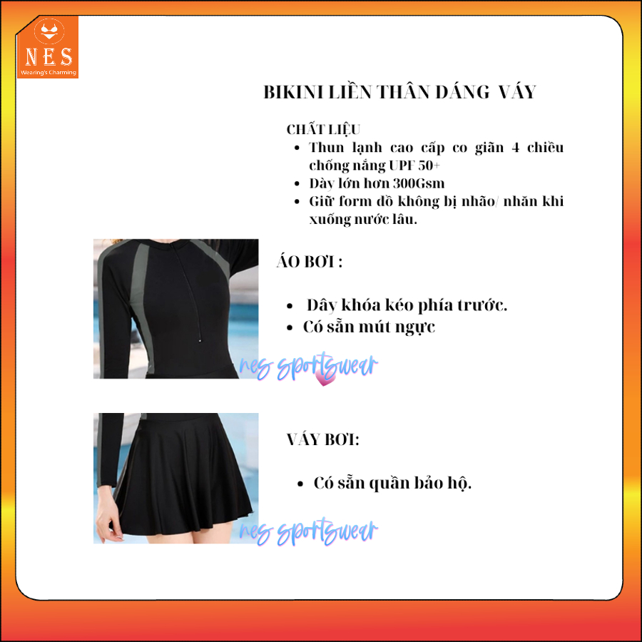 ĐỒ BƠI NỮ LIỀN THÂN TAY DÀI BIGSIZE ĐẾN 75KG – NHIỀU MÀU – NES SPORTSWEAR | BigBuy360 - bigbuy360.vn
