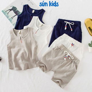 Bộ hè sát nách bộ ba lỗ sún kids chất đũi mềm mát lịm tim – bbl3