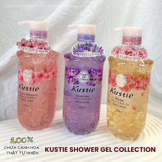 Sữa Tắm Dạng Gel KUSTIE Chiết Xuất Cánh Hoa Thật 500ml