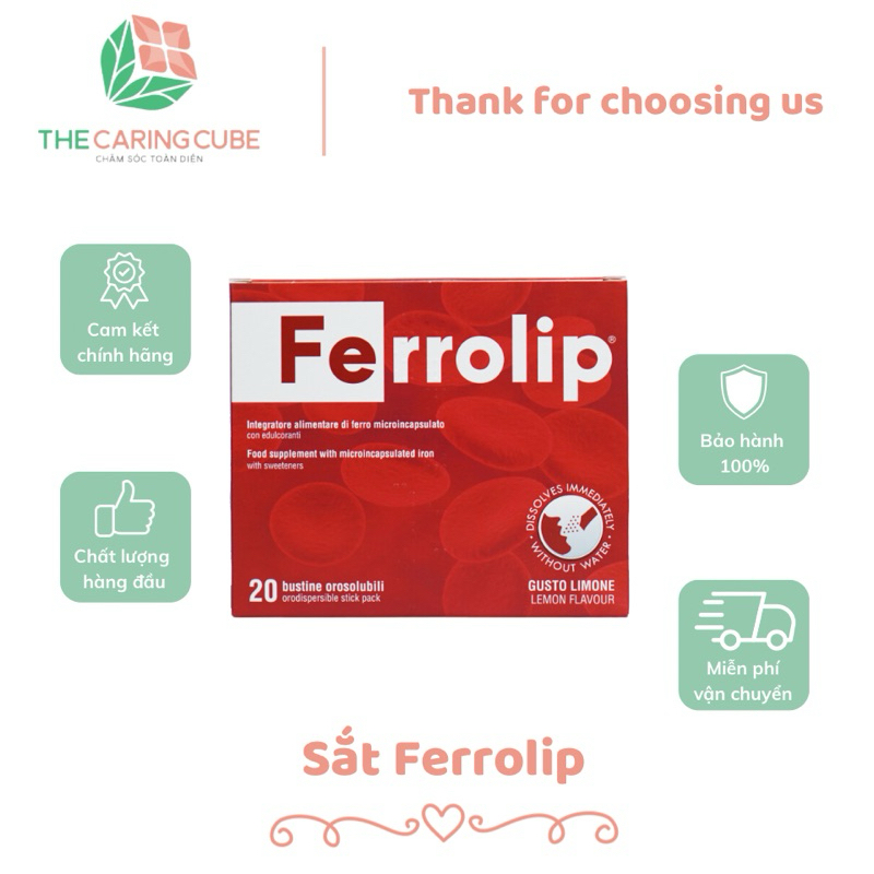 Sắt bầu, Sắt sinh học Ferrolip liposome bổ sung sắt cho mẹ bầu người thiếu máu thiếu sắt_Chính hãng