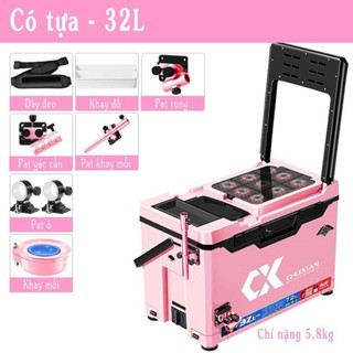 Thùng Câu Đài Chixuan Và 32L -  Thùng Câu Cá - Thùng Câu Đơn Đài Có Tựa Và Không Tựa