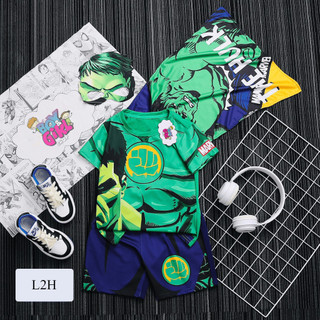 Quần áo Siêu anh hùng khổng lồ xanh Hulk 3d cho bé- bộ đồ tặng áo choàng và mặt nạ