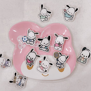   Combo 4 cái  Huy hiệu gim pin cài áo balo túi xách hoạt hình Pochacco dễ thương 