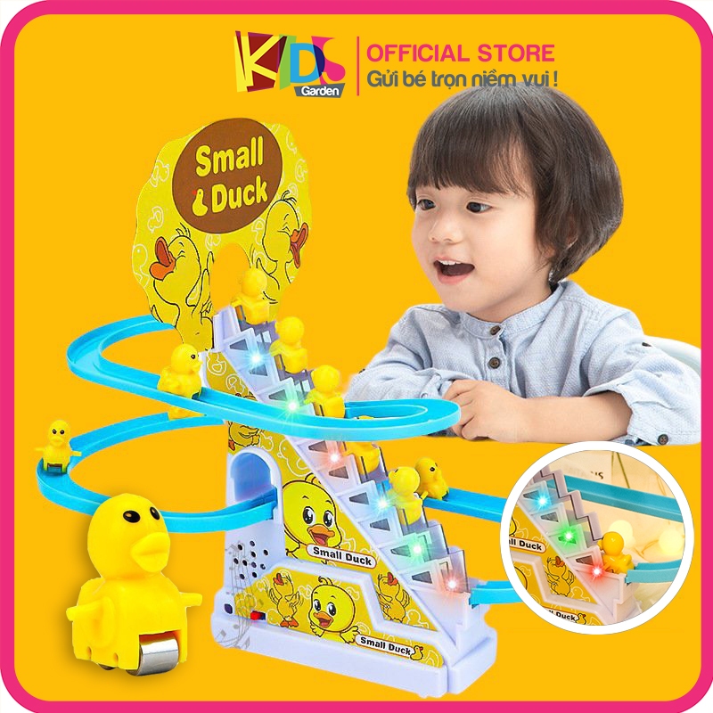 Vịt leo cầu thang đồ chơi cầu trượt vịt vàng 3 đến 9 con có nhạc và đèn cho bé DC36 KIDSGARDEN