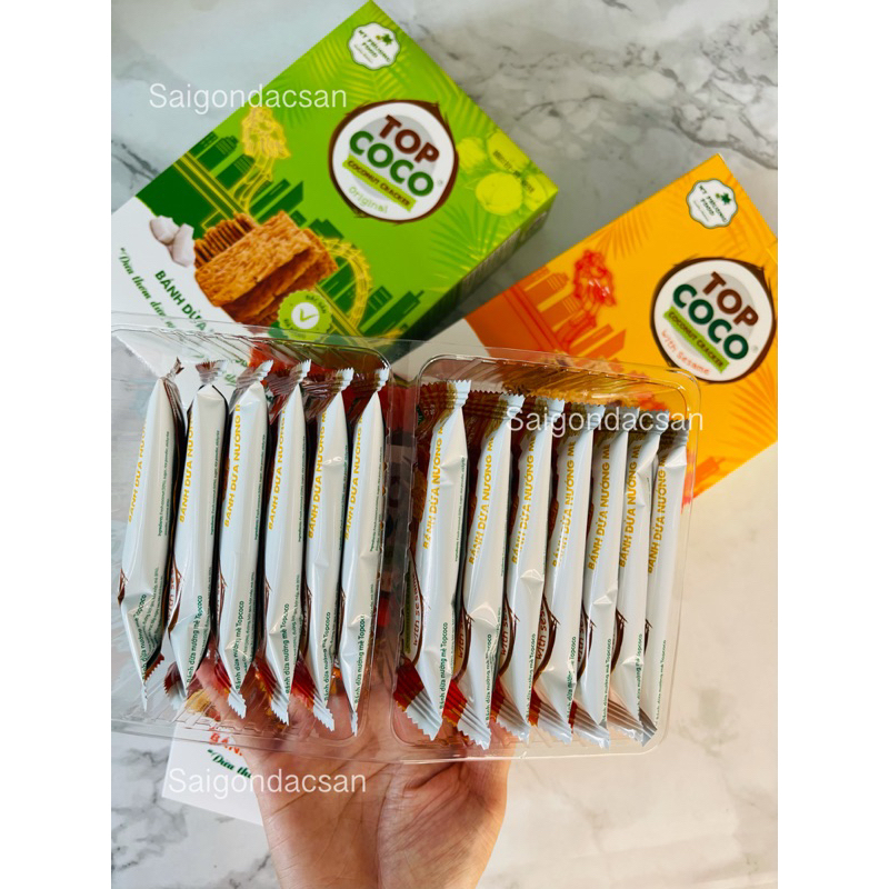 Bánh dừa nướng Top Coco Chính hãng hàng xuất khẩu Hộp 230Gam  Sài Gòn Đặc Sản