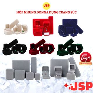Hộp nhung đựng trang sức JSP nhận in Logo hộp đựng nhẫn nỉ nhung hộp nhẫn cưới dây chuyền vòng tay