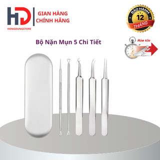 Bộ nặn mụn mới nhất | bộ nặn mụn 5 chi tiết inox chuyên dụng trong spa