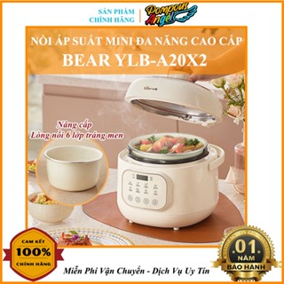 [Sẵn + Chính hãng] Nồi áp suất điện tử mini BEAR YLB-A20U1/A20X2 dung tích 2L màu trắng (nấu cháo , nấu cơm ...)
