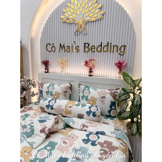 Bộ drap giường cotton hàn quốc - 100% cotton gấu cute