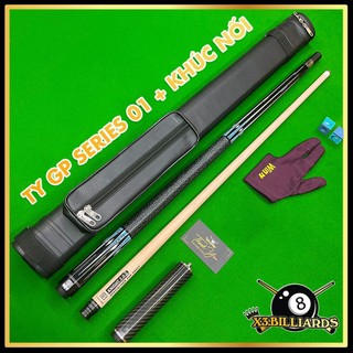 Gậy bida lỗ pool ty gp series 01 ngọn công nghệ knight 2.0, cơ bi a giảm bạt tay cuốn chỉ