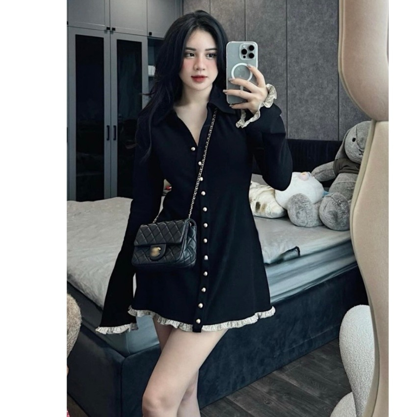 Váy ren cúc dọc sang chảnh