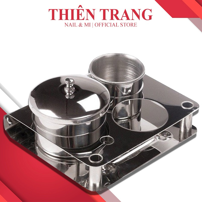Sét đựng lưu Huỳnh bột inox tiện dụng - set đựng lưu huỳnh inox 3 hũ - set đựng lưu huỳnh siêu tiện 