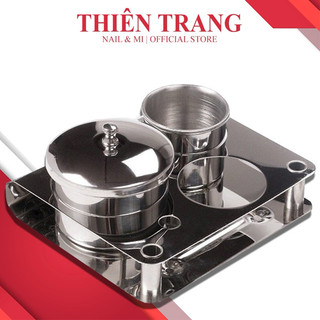 Sét đựng lưu Huỳnh bột inox tiện dụng - set đựng lưu huỳnh inox 3 hũ - set đựng lưu huỳnh siêu tiện lợi