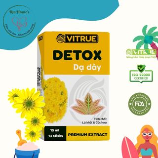 Vitrue detox dạ dày ♥ Giảm đau-viêm loét- trào ngược dạ dày, ngừa ung thư dạ dày ♥Hộp 14 gói