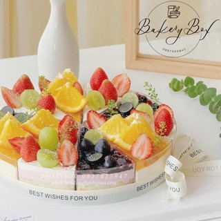 Hộp Mica Tam Giác Đựng Bánh Mousse Mix Nhiều Vị, Tiramisu, Panna Cotta