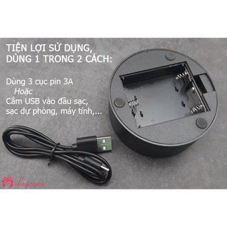 Đế đèn LED 3D nhựa - (Remote, 16 Màu Đèn) (Không kèm tấm mica)
