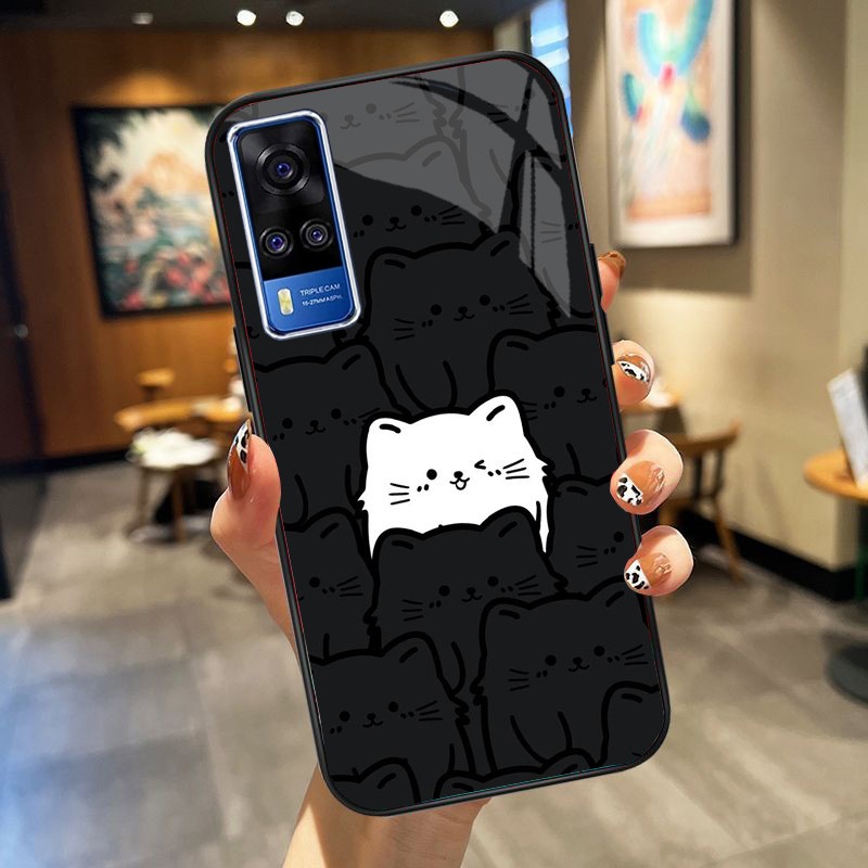 Ốp Lưng VIVO Y51 2020,Y53s ,Y72 5G Mặt kính hình thỏ ngộ nghĩnh, thiết kế độc quyền