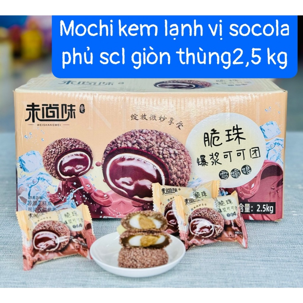 [ Cực phẩm ăn vặt ] Combo 2000g Bánh mochi phủ Socola/ Bánh mochi Socola kèm đậu phộng mềm ngon đã n