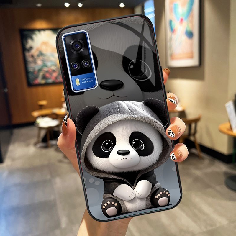 Ốp Lưng VIVO Y51 2020,Y53s ,Y72 5G Mặt kính hình thỏ ngộ nghĩnh, thiết kế độc quyền