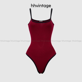 Bodysuit hai dây nữ viền nổi chất thun co dãn I Hhvintage