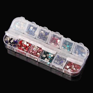Khay đựng đá nail 12 ô nắp bật
