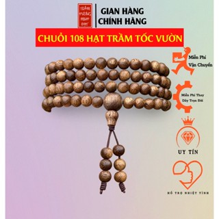 Vòng trầm 108 hạt Trầm Hương Minh Đạt chuỗi tràng trầm hương tốc vườn