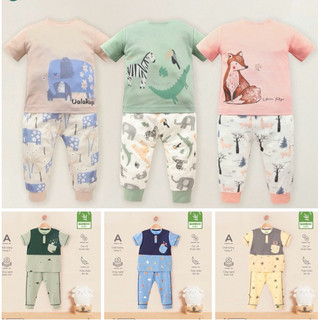 Bộ áo cộc quần dài ualarogo và mompa petit cho be trai bé gái