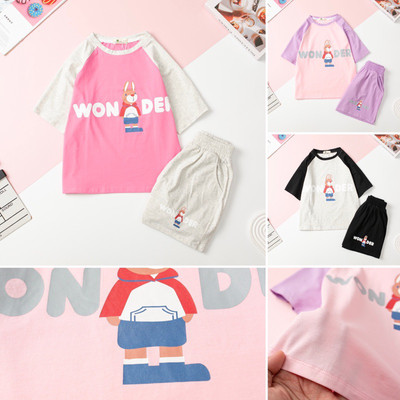 Bộ mùa hè cotton LITIBABY bé gái ngắn tay hình thỏ cho bạn 30kg - 50kg