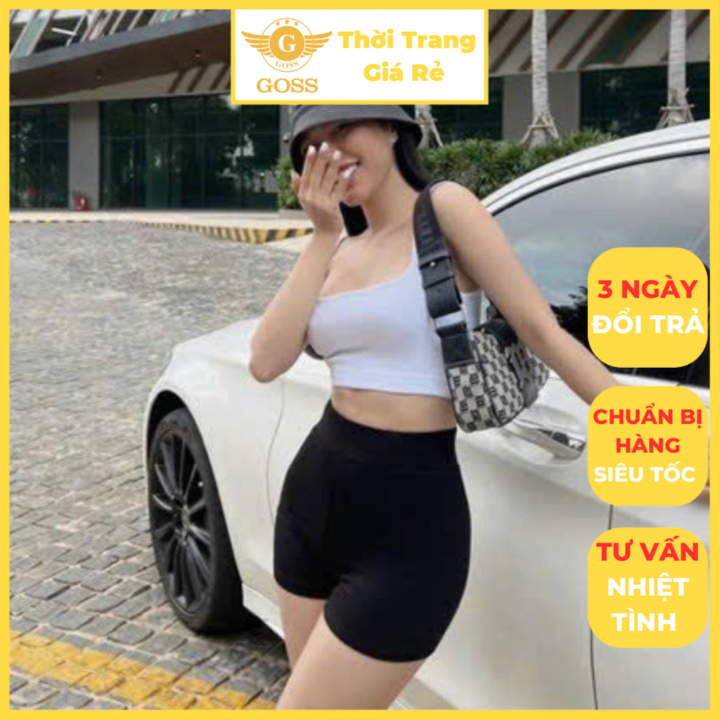 Quần Short Nữ Form Ôm Tôn Dáng Trơn Màu Cạp Cao Thun Tăm Dày Dặn GOSS